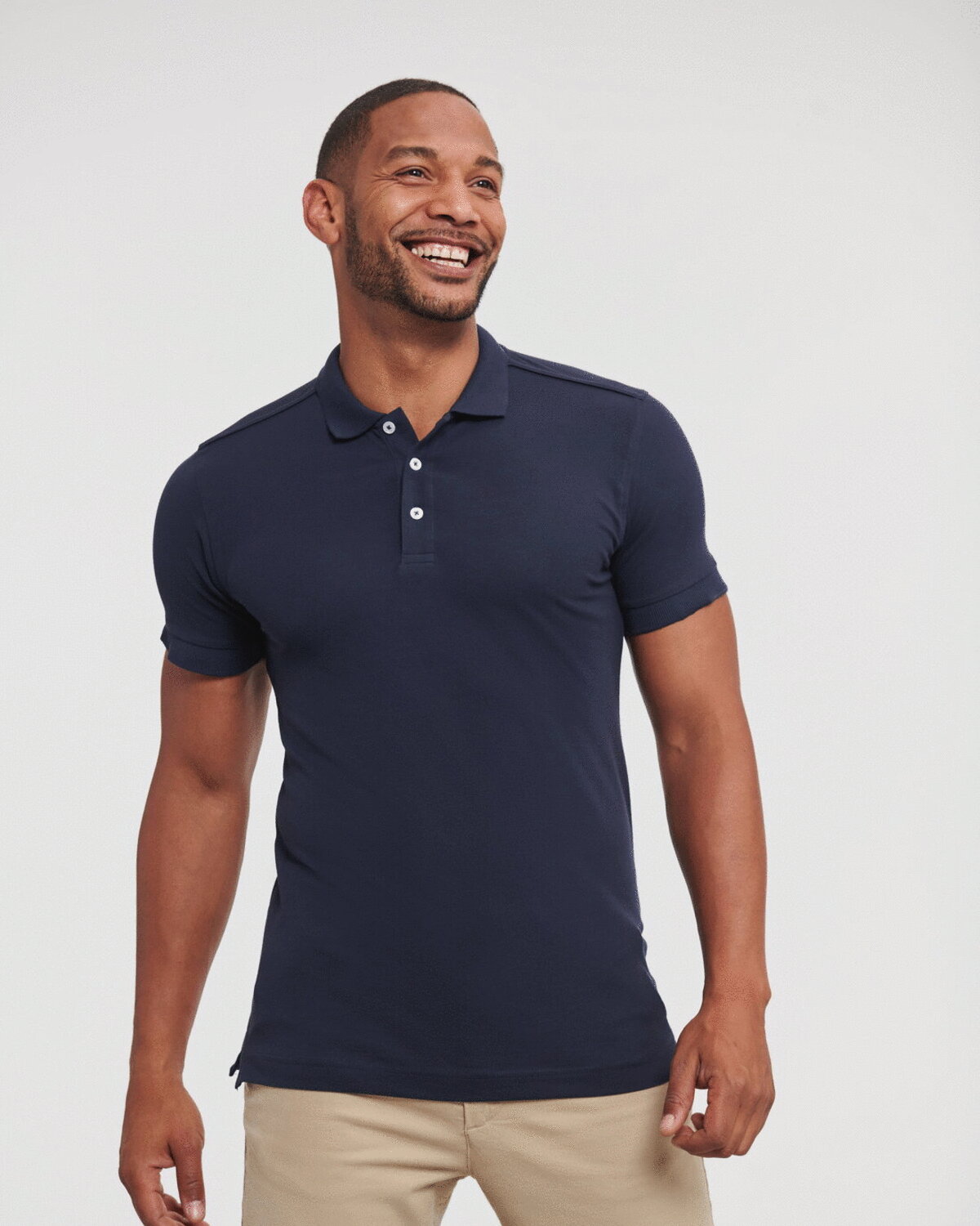 566M-MENS FITTED STRETCH POLO