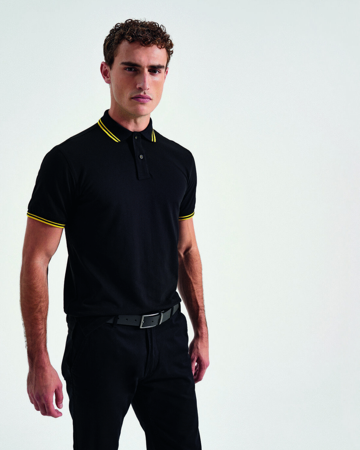 AQ011M-MENS CLASSIC FIT TIPPED POLO