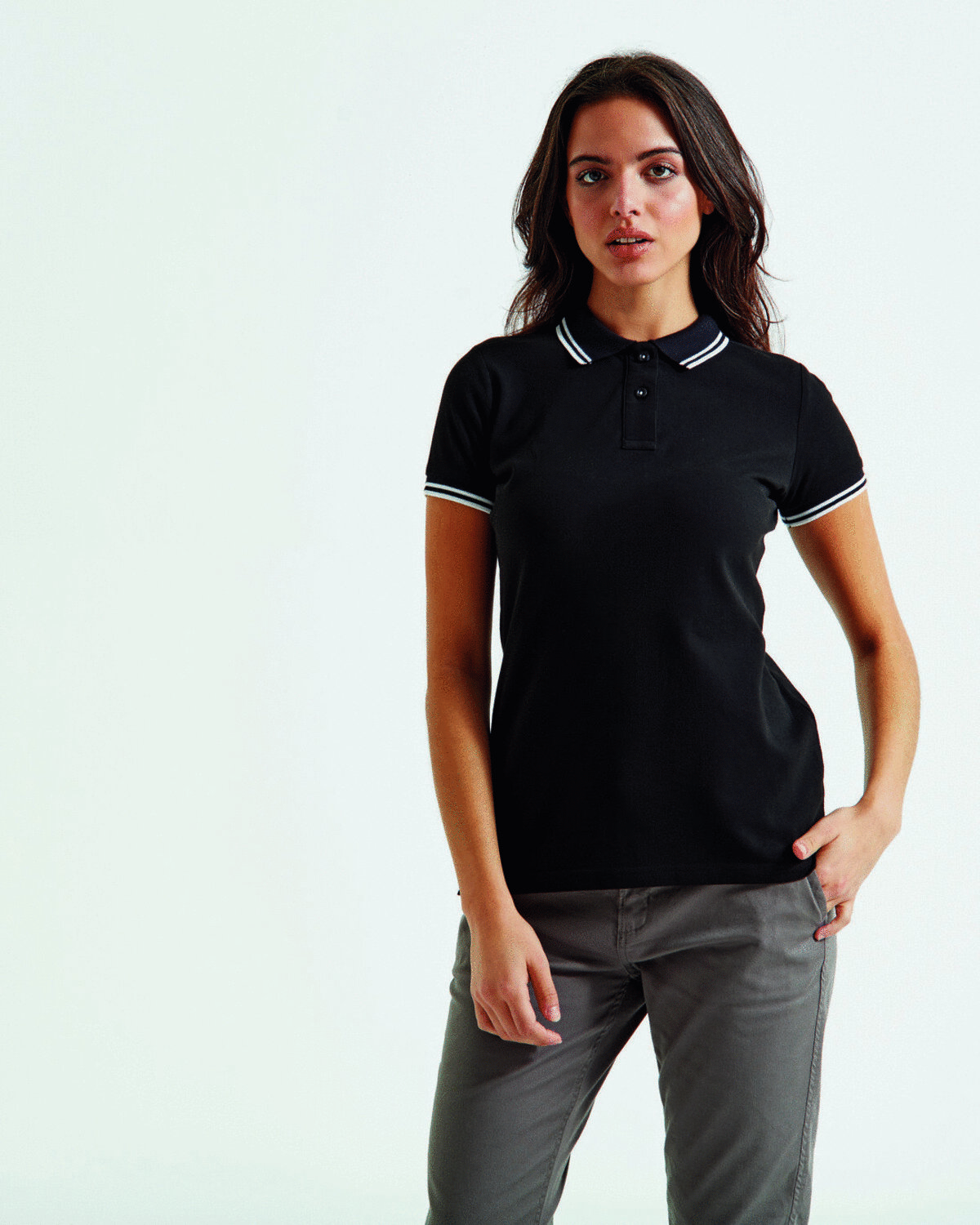 LADIES CLASSIC FIT TIPPED POLO SHIRT