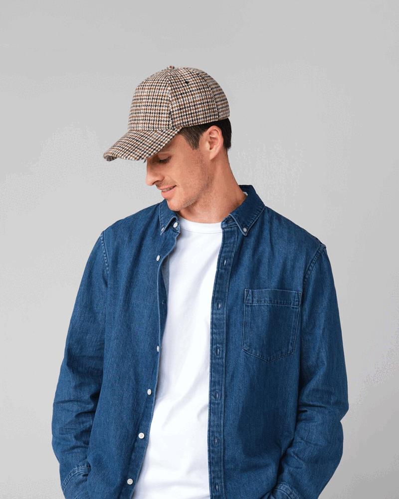BB625M - WOOL BLEND CHECK CAP