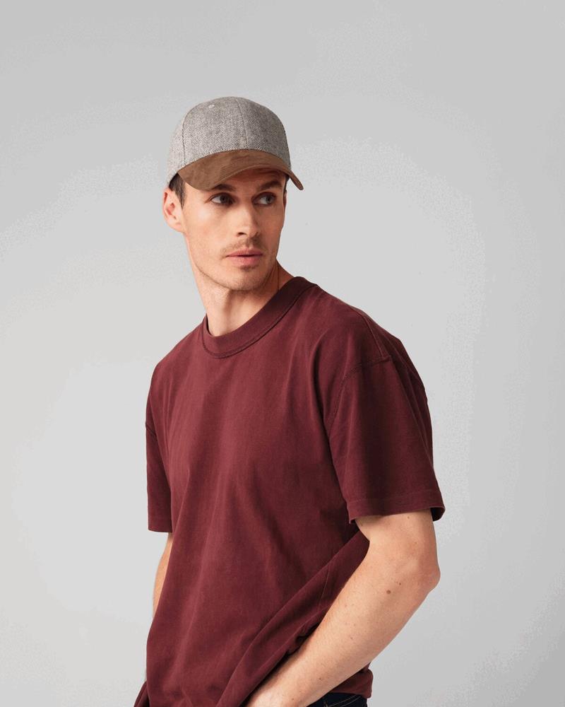 BB627M - SUEDE PEAK HERRINGBONE CAP