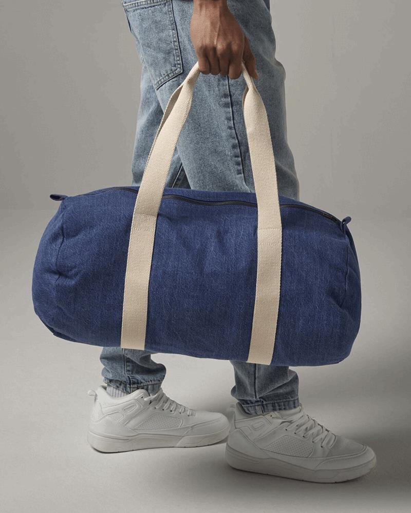 BG646M - DENIM BARREL BAG