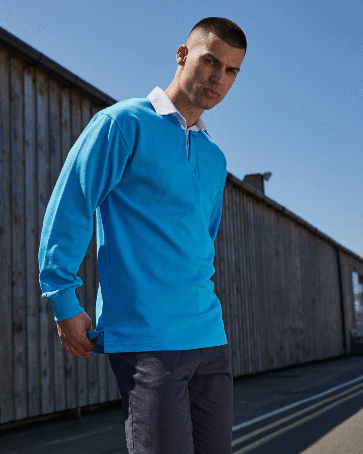 LONG SLEEVE PLAIN  RUGBY SHIRT