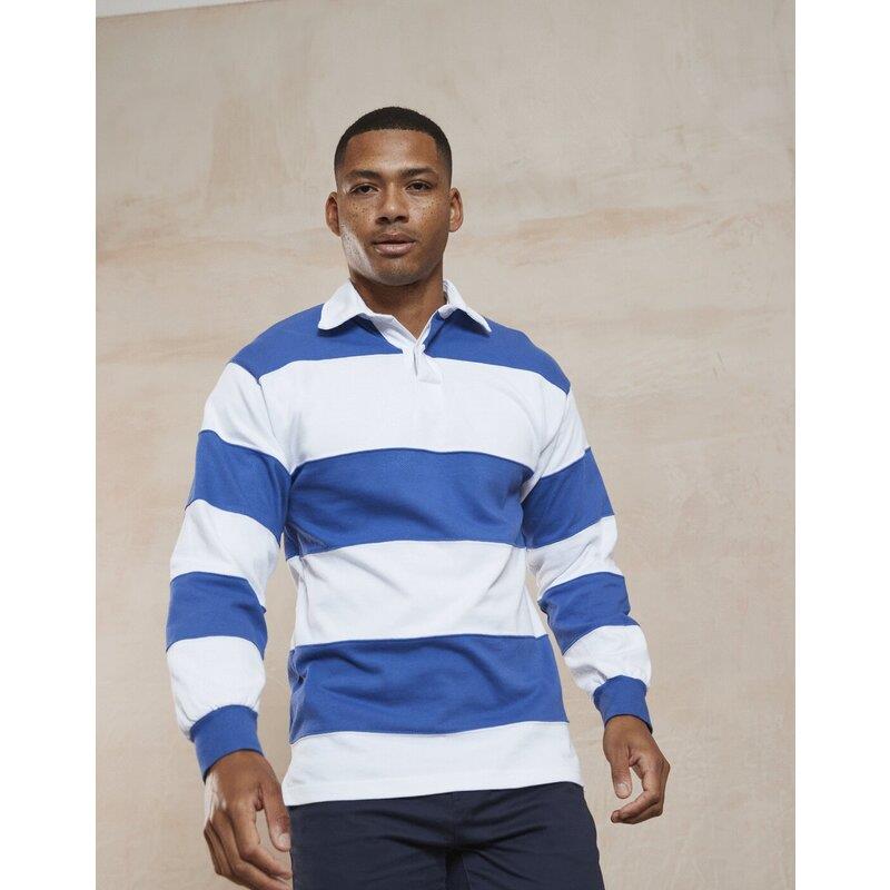 Front Row SEWN STRIPE L/S RUGBY SHIRT