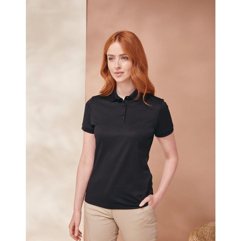 Henbury LADIES RECYCLED POLYESTER POLO