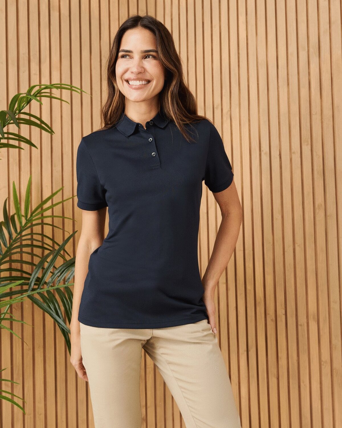 HB466M-LADIES RECYCLED POLYESTER POLO SHIRT