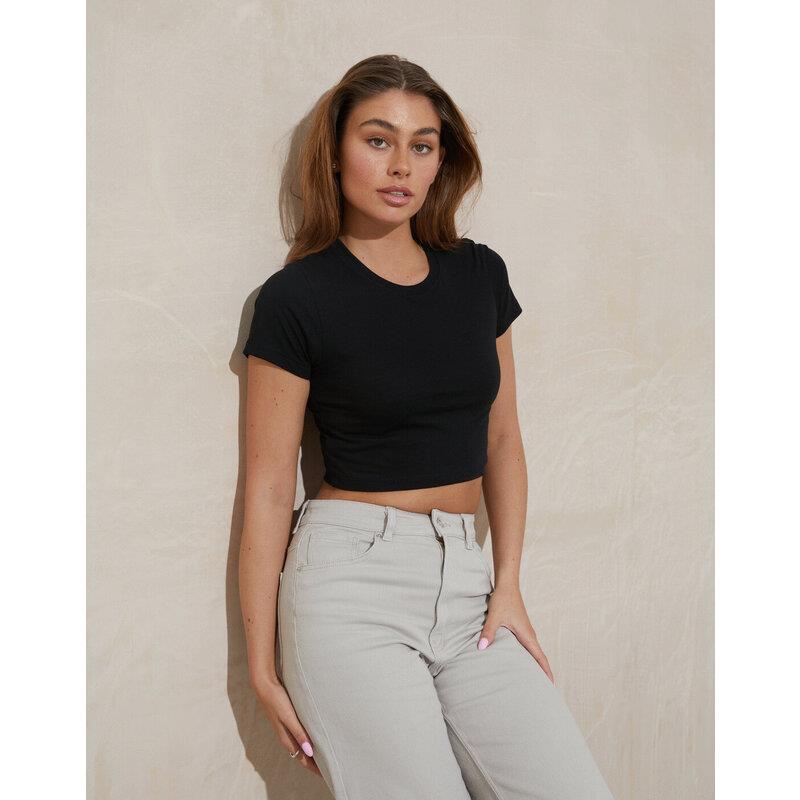 Just Tees GIRLIE TRI-BLEND CROPPED T