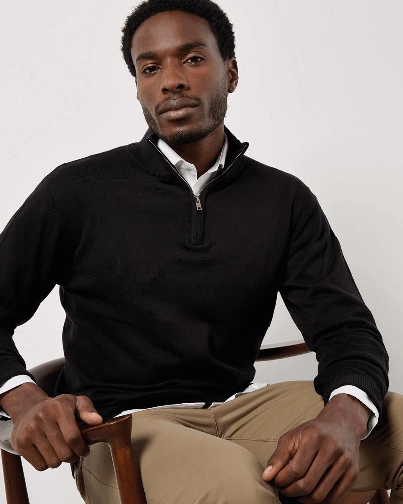 REGULAR FIT ARUNDEL 1/4 ZIP SWEATER