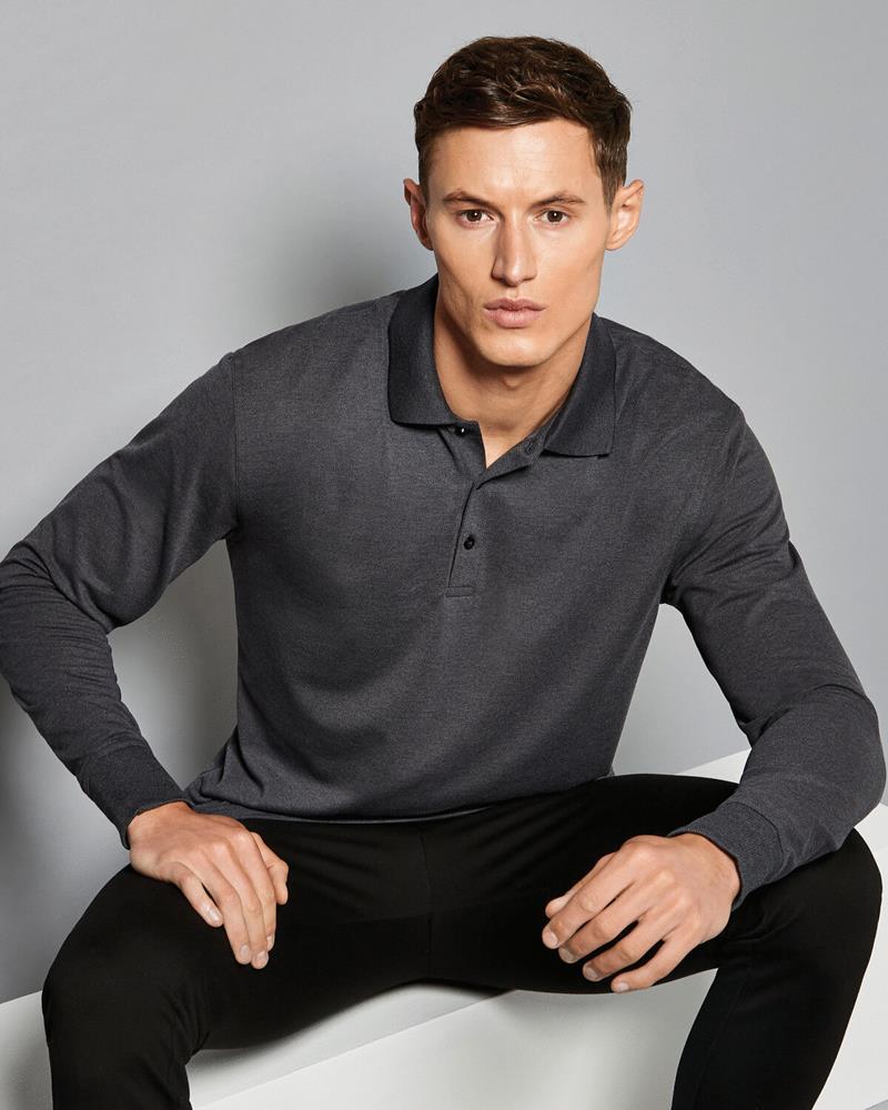 Kustom Kit MENS PIQUE L/S POLO SHIRT