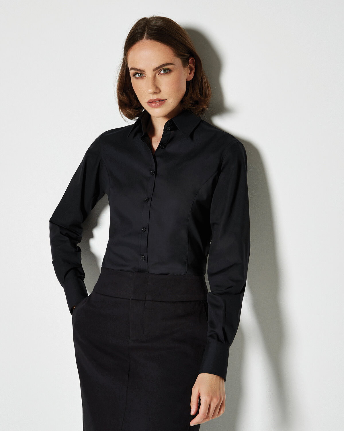 LADIES TAILORED FIT BUSINESS LONG SLEEVE SHIRT