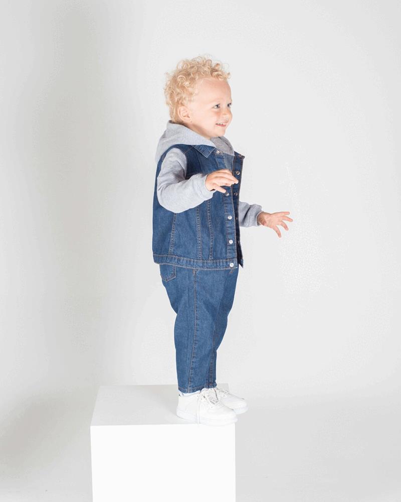 LW750B - DENIM JACKET WITH FLEECE HOOD