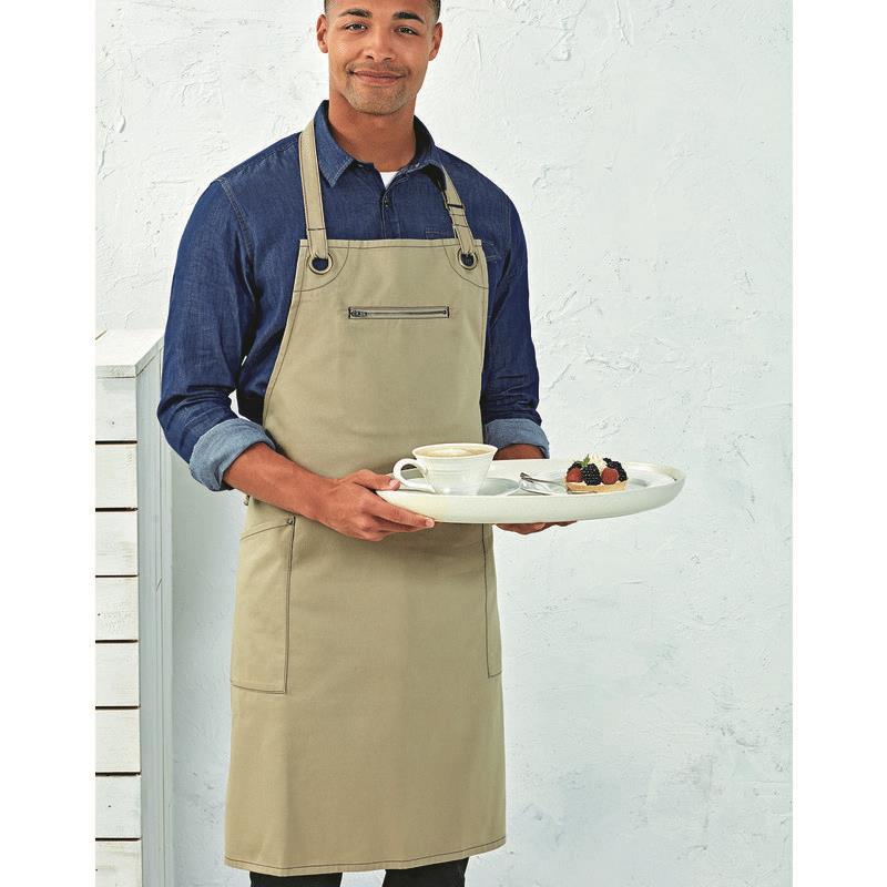 Premier Workwear BARLY CONTRAST STITCH BIB APRN
