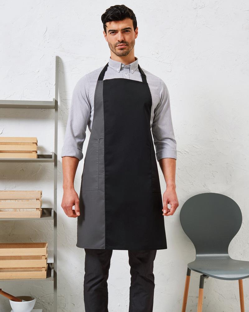 COLOURS COLLECTION CONTRAST BIB APRON
