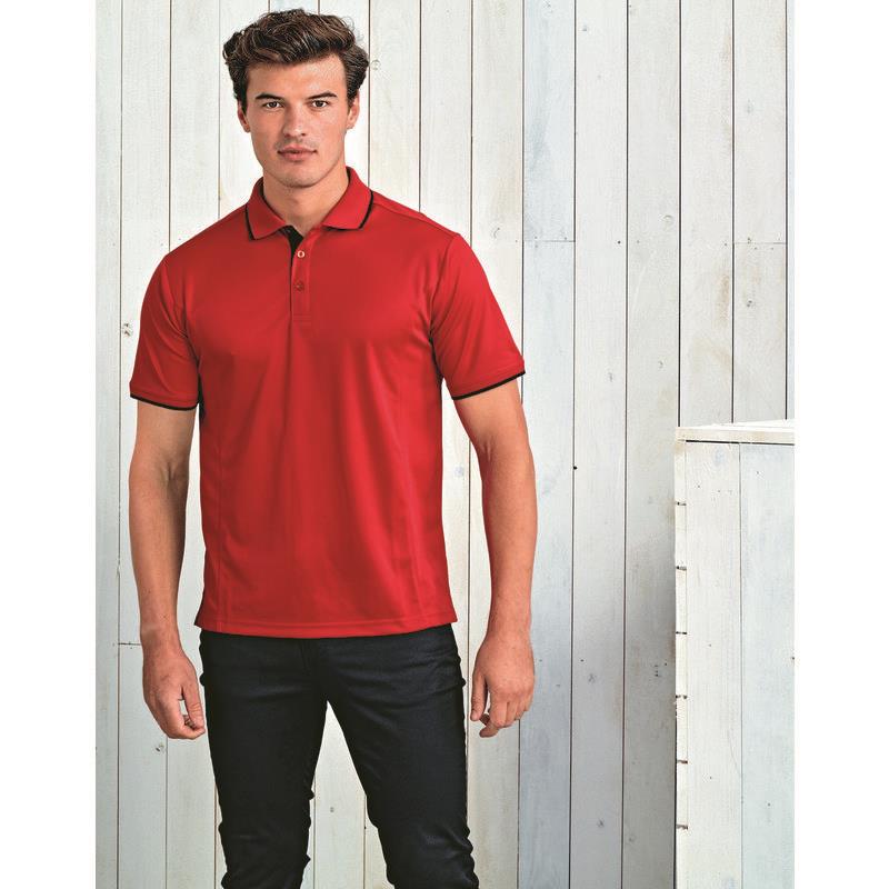 Premier Workwear MENS CONTRAST COOLCHECKER POLO