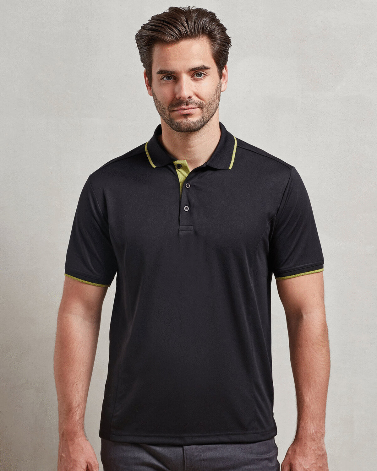 MENS CONTRAST TIPPED COOLCHECKER POLO SHIRT