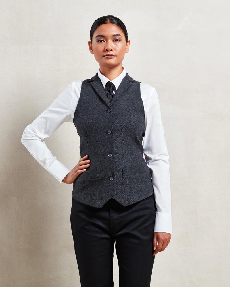 PR626M - LADIES HERRINGBONE WAISTCOAT