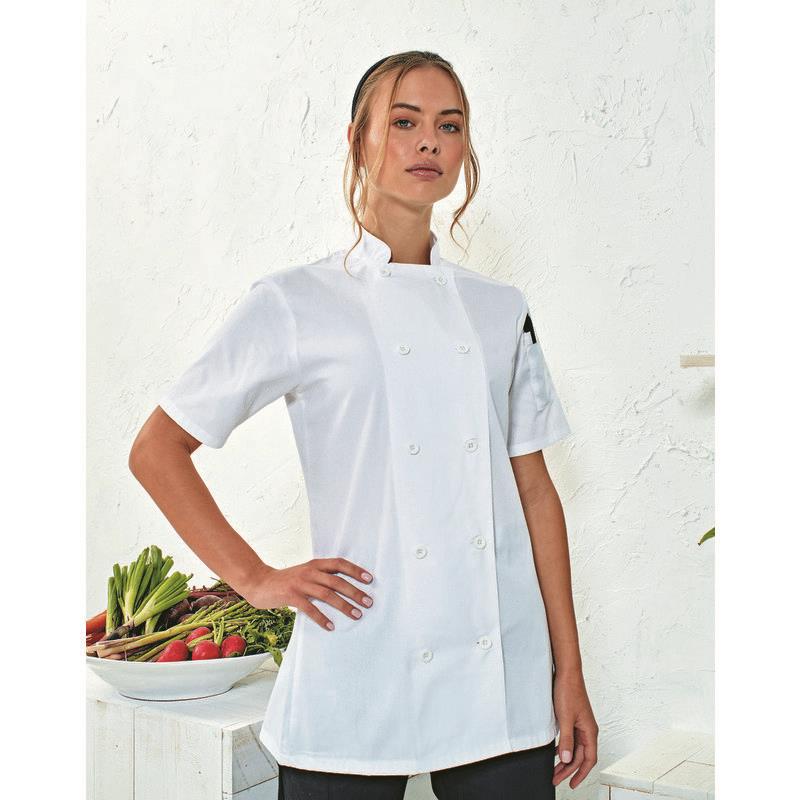 Premier Workwear LADIES S/S CHEFS JACKET