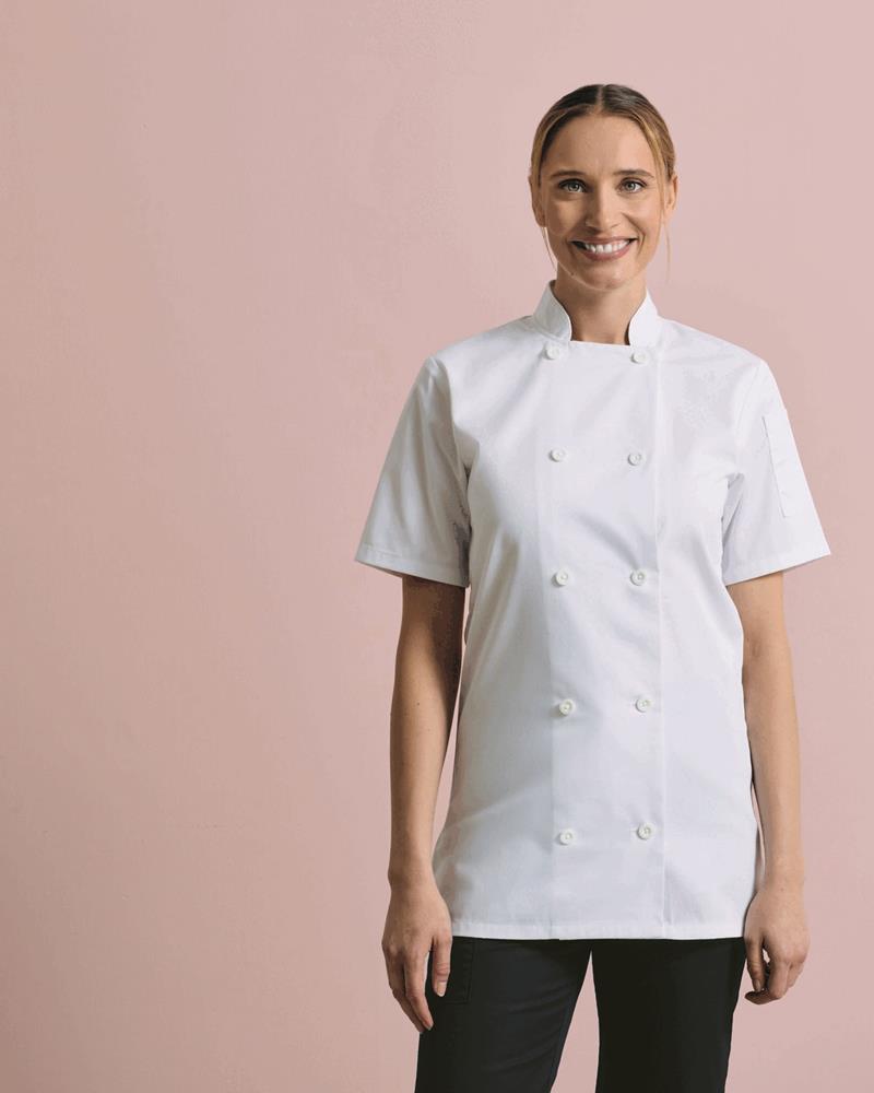 PR670M - LADIES SHORT SLEEVE CHEFS JACKET