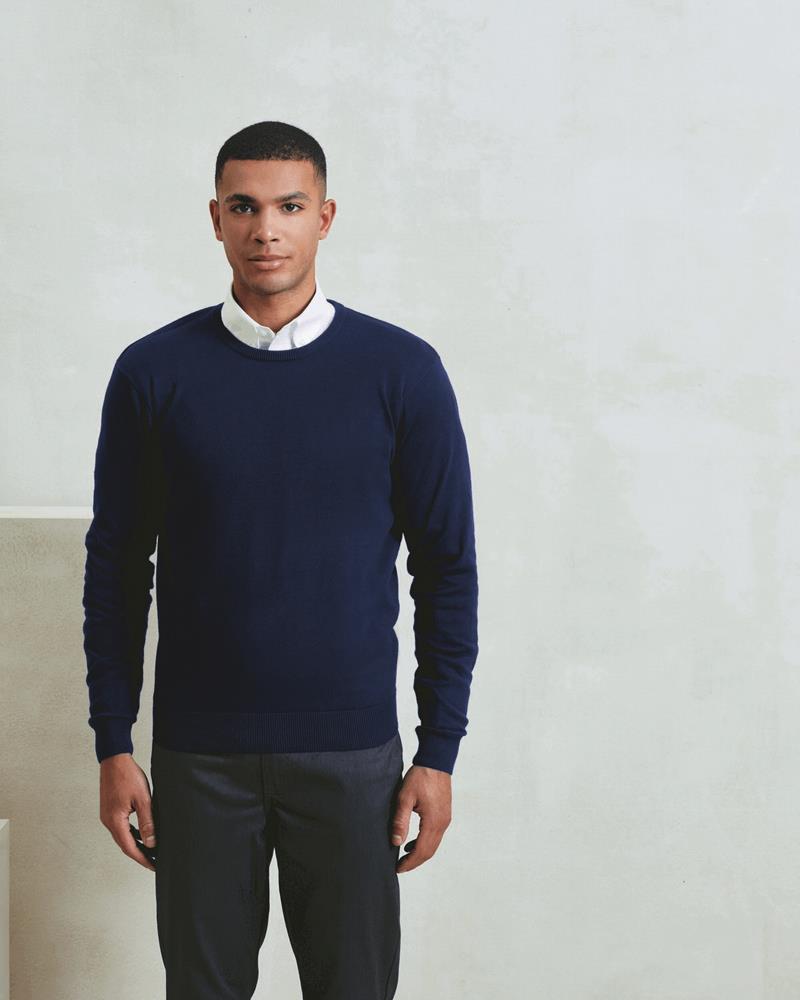 PR692M - MENS CREW NECK COTTON RICH KNITTED SWEATER