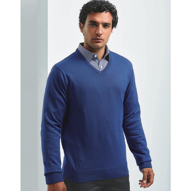 Premier Workwear MENS V-NECK KNITTED SWEATER