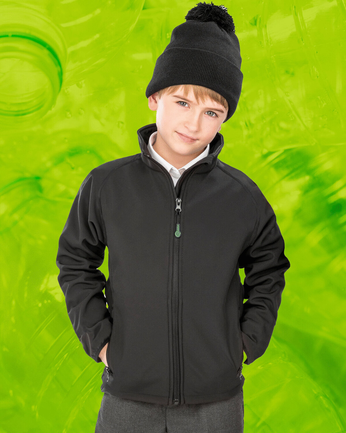 JUNIOR RECYCLED 2 LAYER PRINTABLE SOFTSHELL JACKET