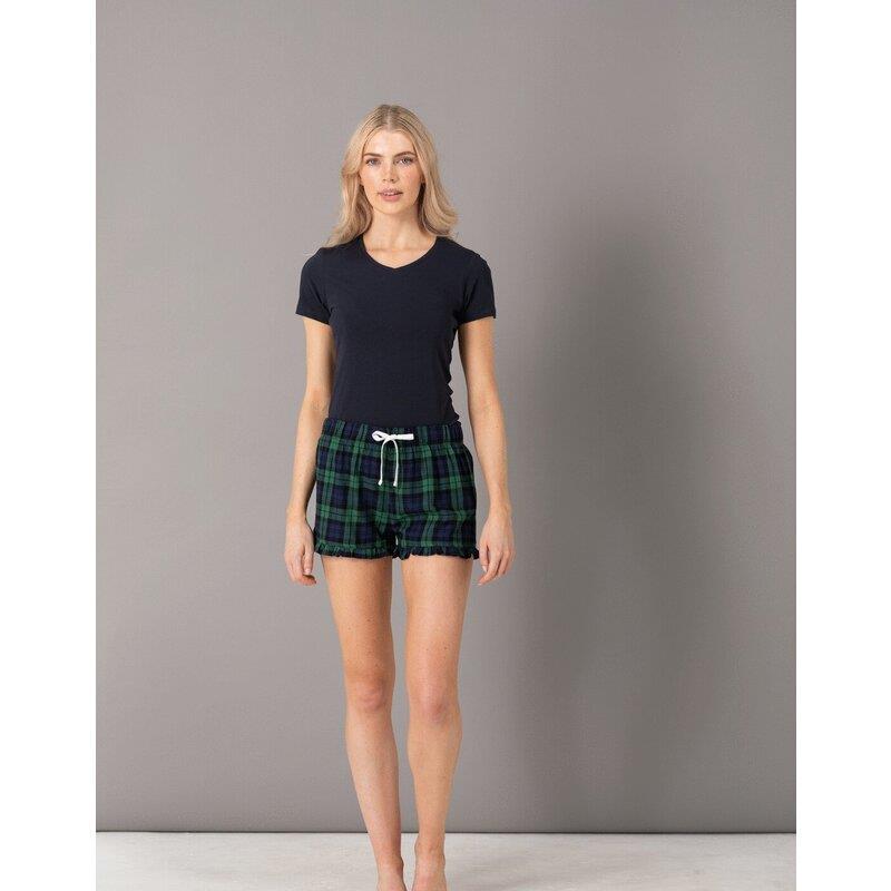 SF Clothing LADIES TARTAN FRILL SHORTS