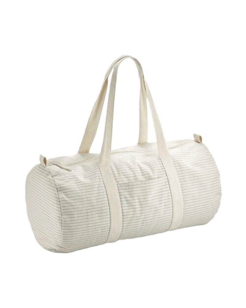 W258M - STRIPED ORGANIC COTTON BARREL BAG