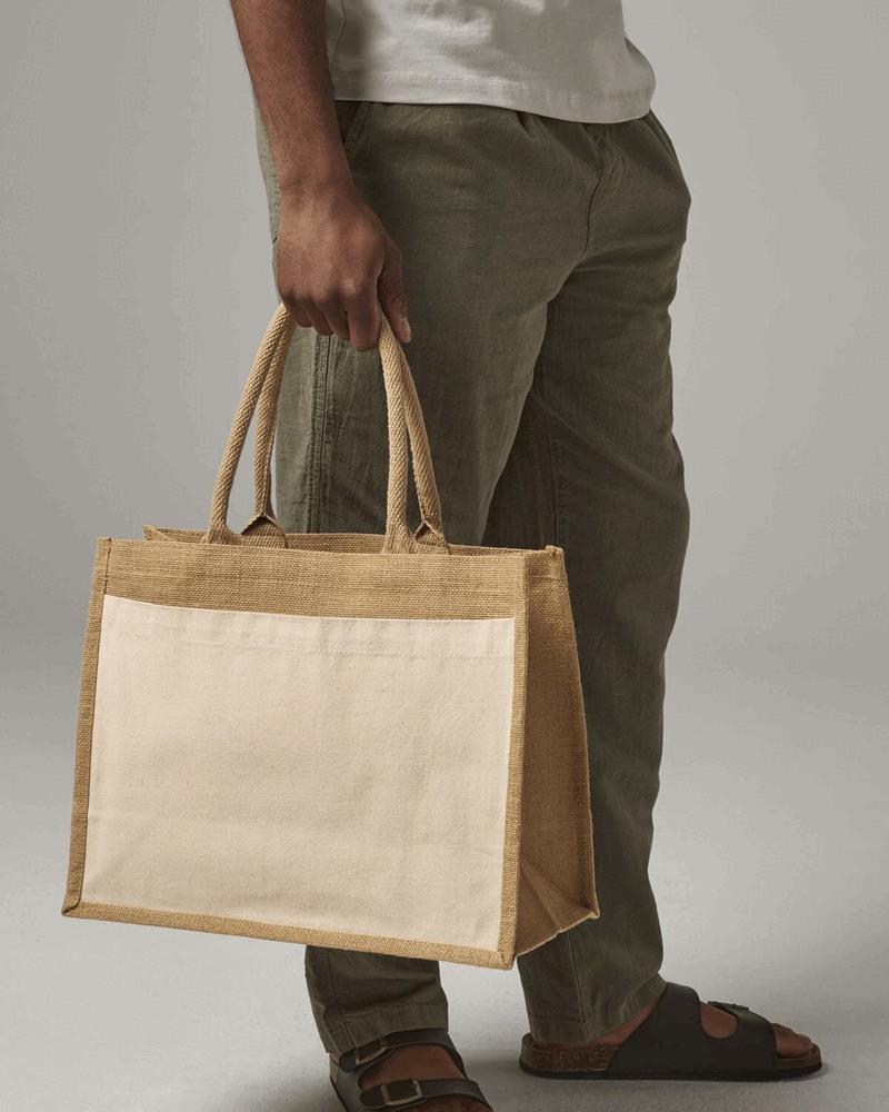 W427M - COTTON POCKET JUTE SHOPPER