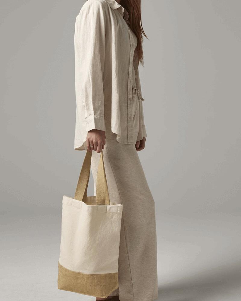 W450M - JUTE BASE CANVAS SHOPPER