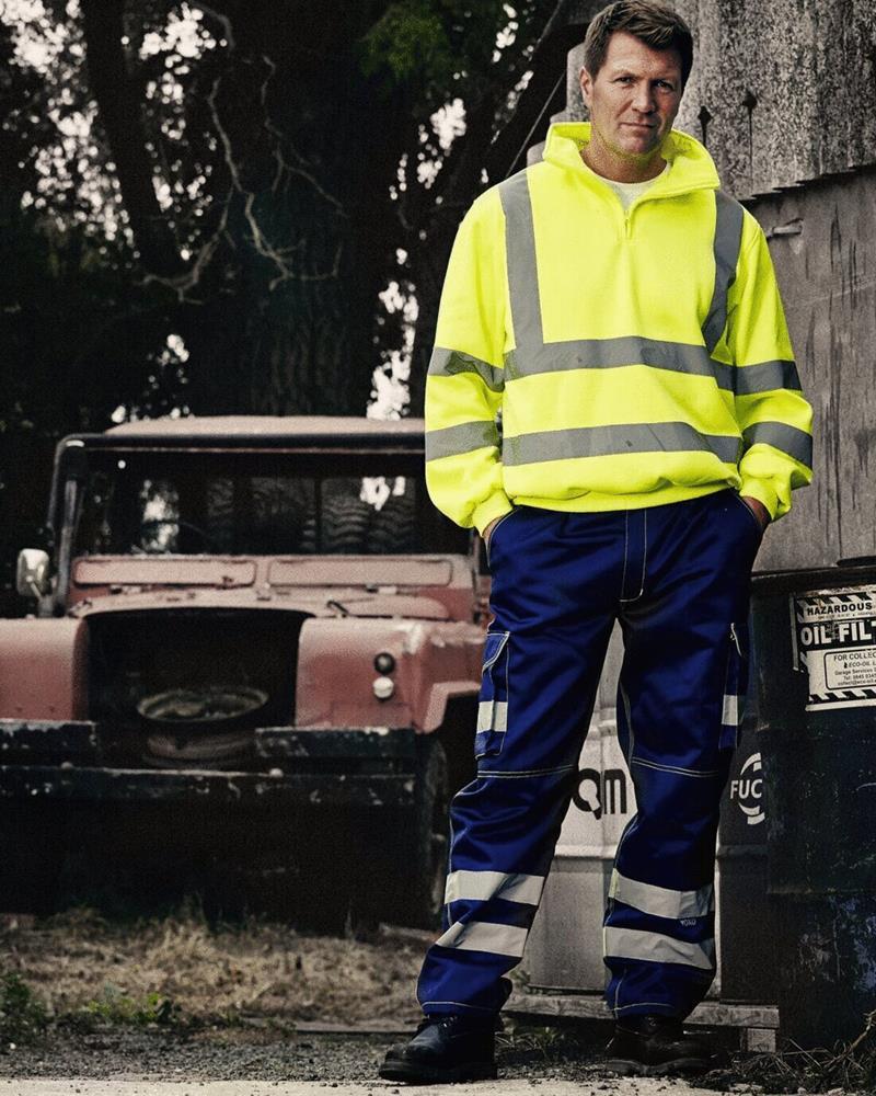 YK031M - HI-VIS 1/4 ZIP SWEATSHIRT