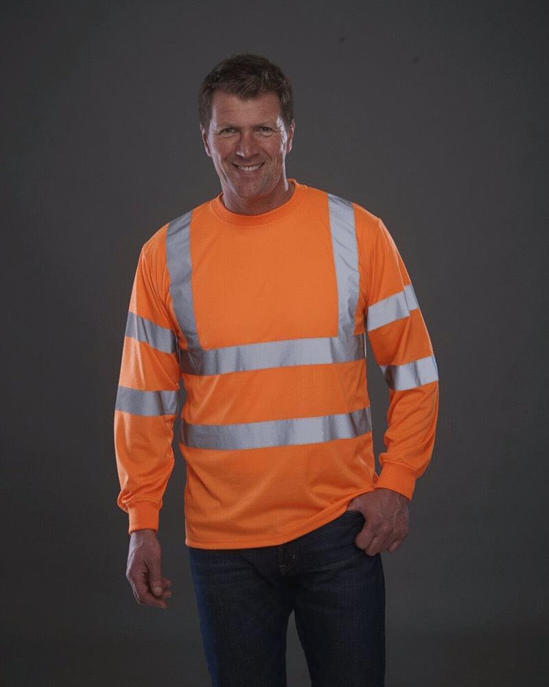 YK033M - HI-VIS LONG SLEEVE T-SHIRT
