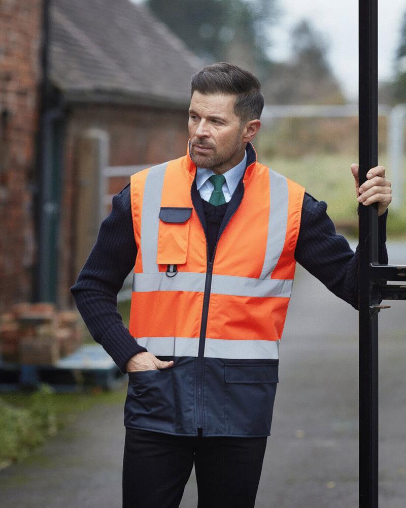 YK052M - HI-VIS 2 TONE BODYWARMER